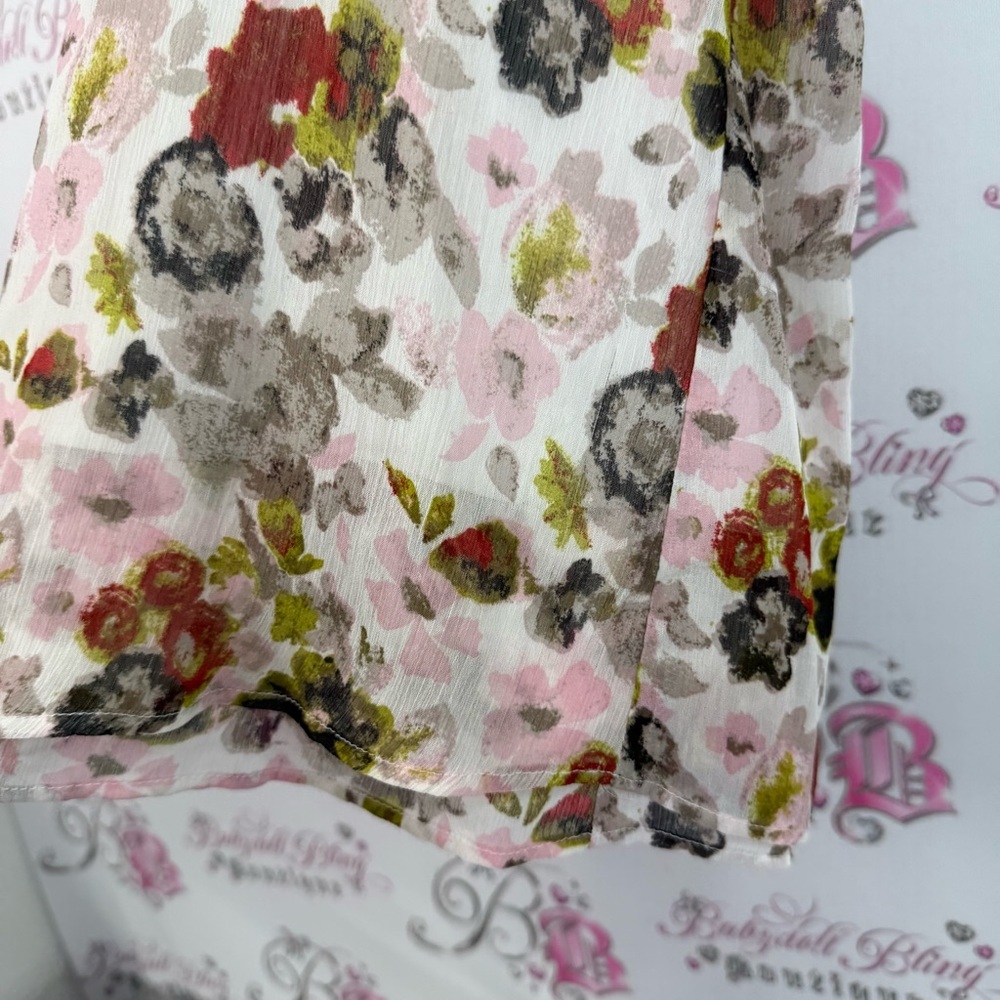 Reitmans tank top ruffle frilly Multicolor Floral Blouse with Ruffle Detail - Picture 6 of 12